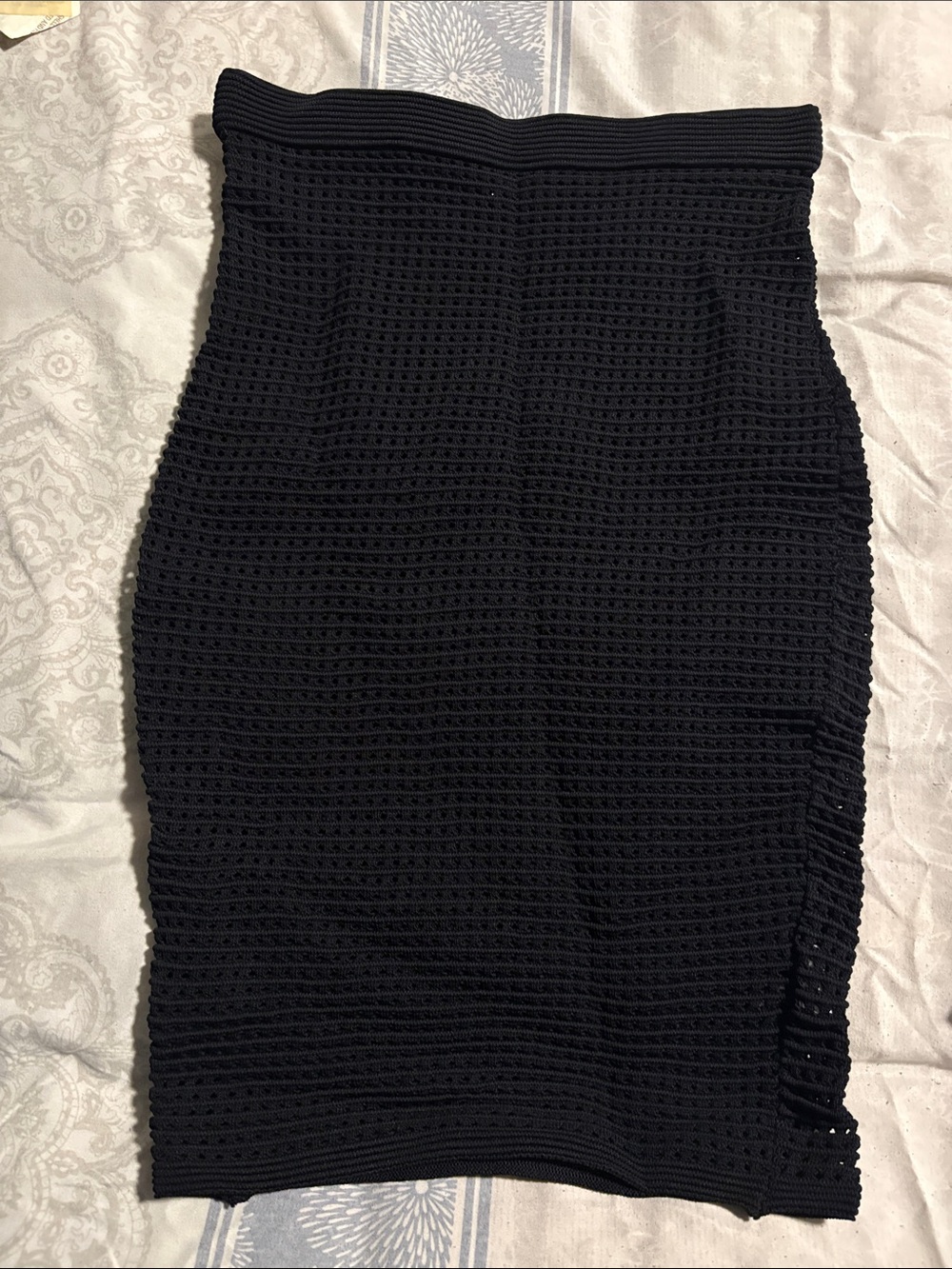 Hera Collection Black Crochet Pencil Skirt